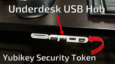 Underdesk Edgemounted USB Hub [for my Yubikey]